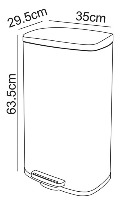 פח אשפה למטבח 30 ליטר דגם מוניקה SS4100 בצבע כרום מט
